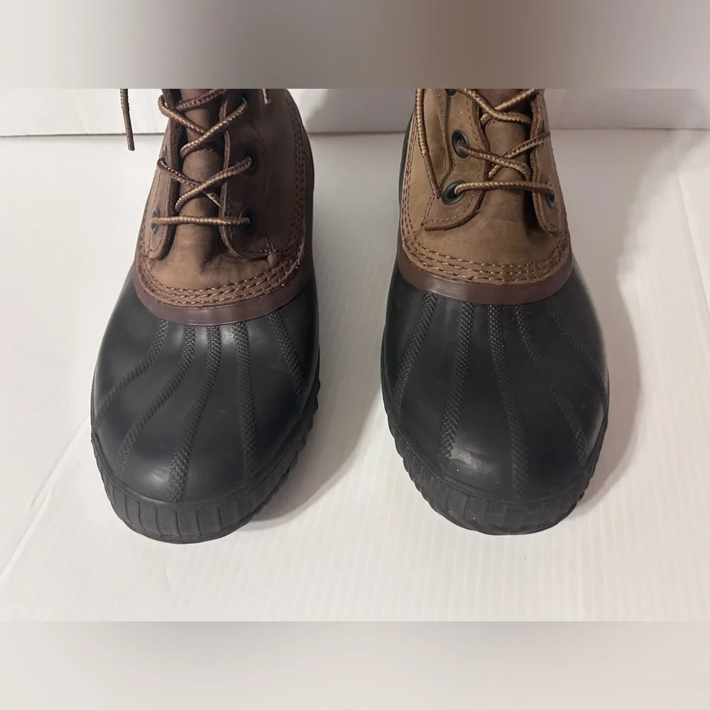 SOREL NM2575-259 cheyanne brown leather waterproof lace duck boots men size 10